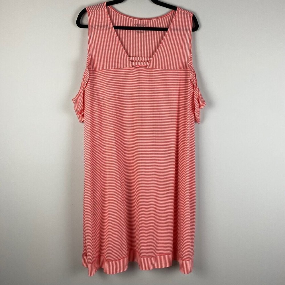 CATHERINE'S Women's Plus Dress Sleepwear Stretch Pink Stripe Size 1X